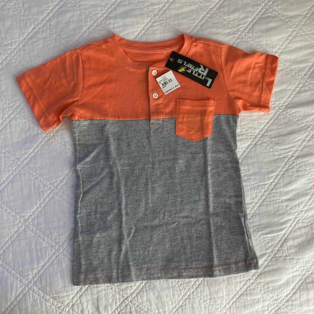 NWT Salmon and Gray boys shirt